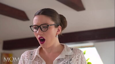 MOMxxx Seduction of the Step-mom: Brunettes in High Heels and Stockings Indulge in Forbidden Lesbian Passion.