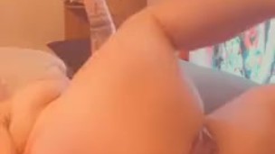 Thick PAWG with fat pussy riding a dildo in tight dress